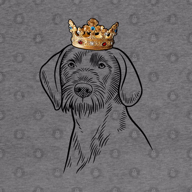 Wirehaired Pointing Griffon Dog King Queen Wearing Crown by millersye